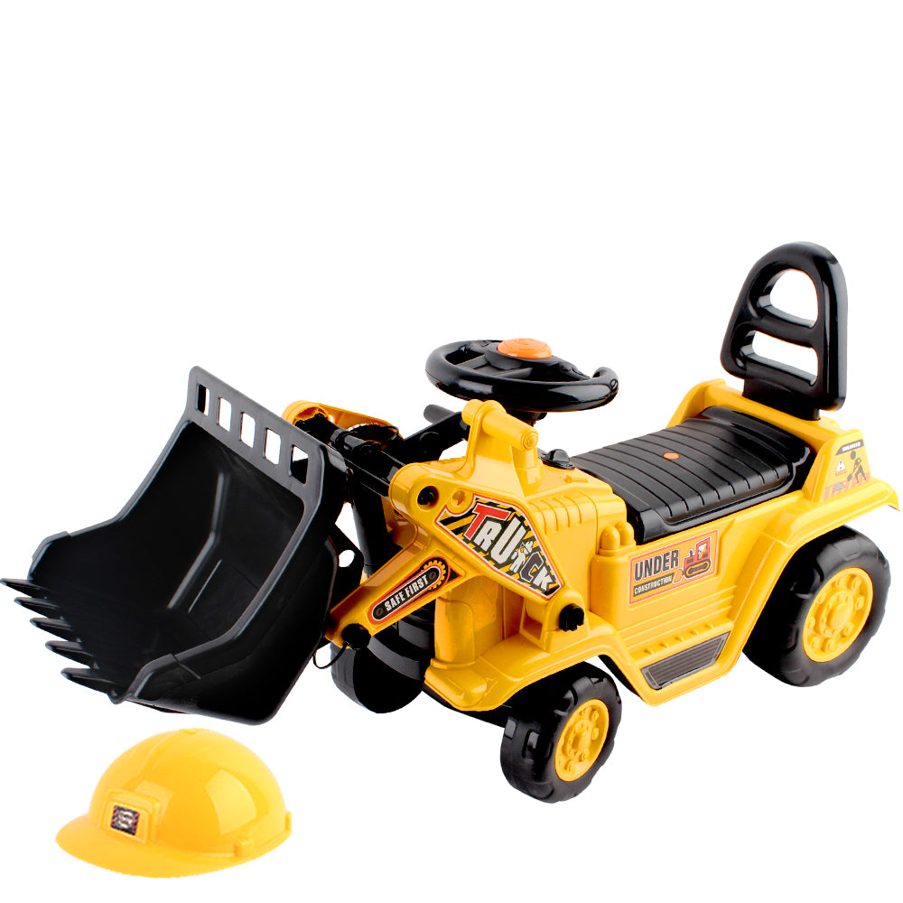 Kids Ride-On Bulldozer with Safety Helmet