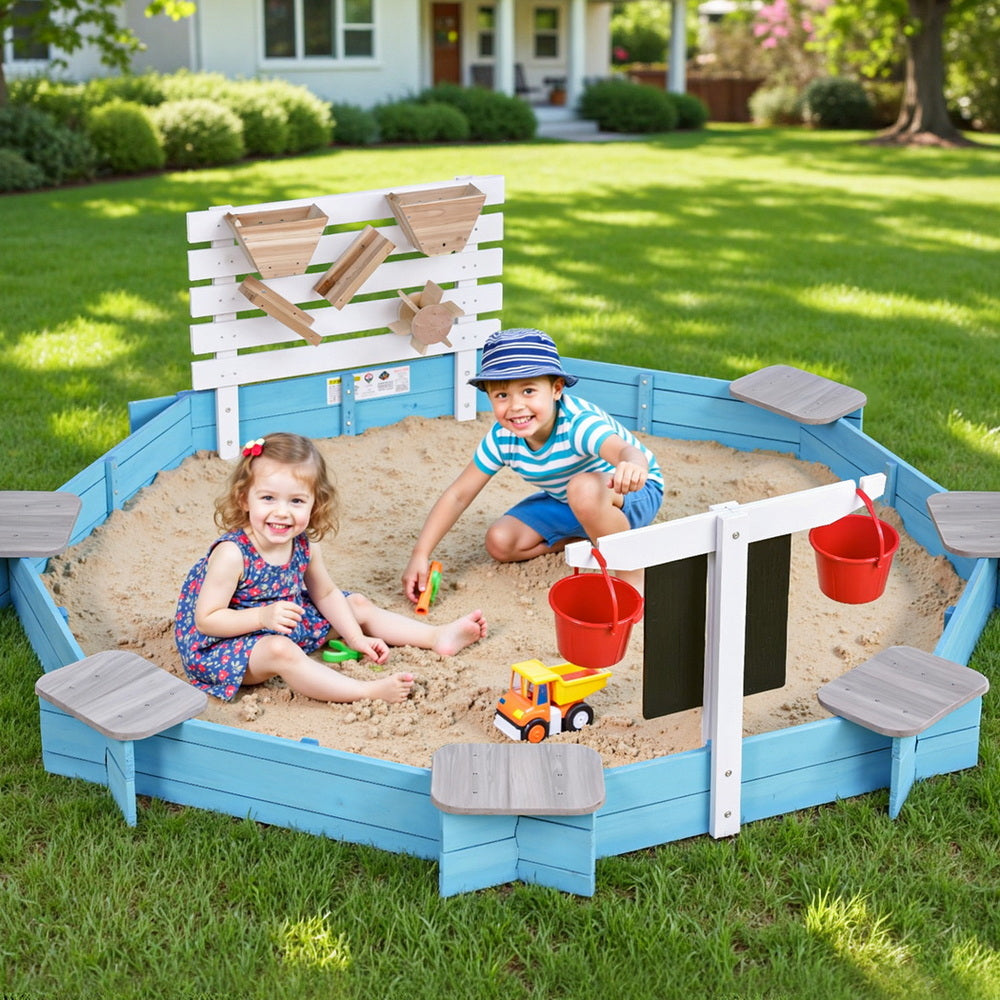 Keezi Kid Sandpit with Funnel, Buckets & Drawing Board