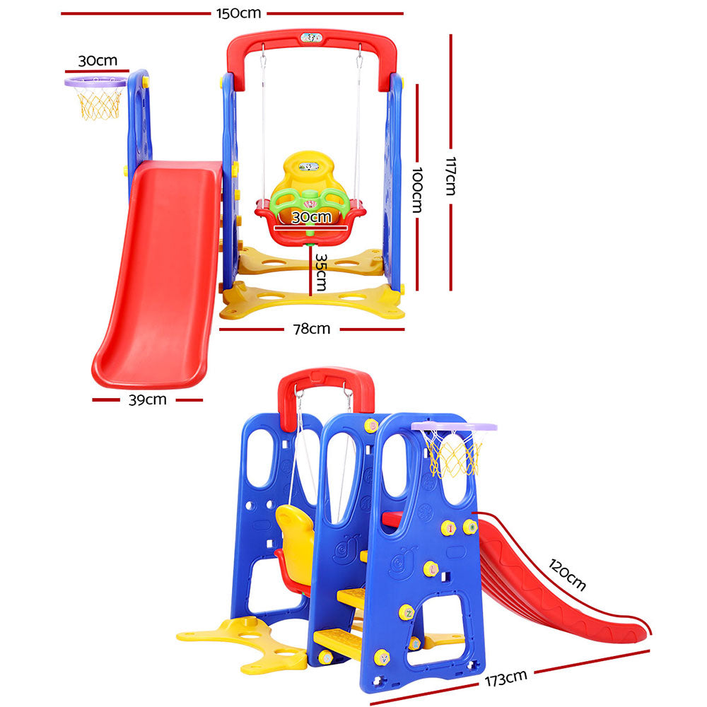 Keezi 3-in-1 Kids Play Centre – Slide, Swing & Hoop Fun!