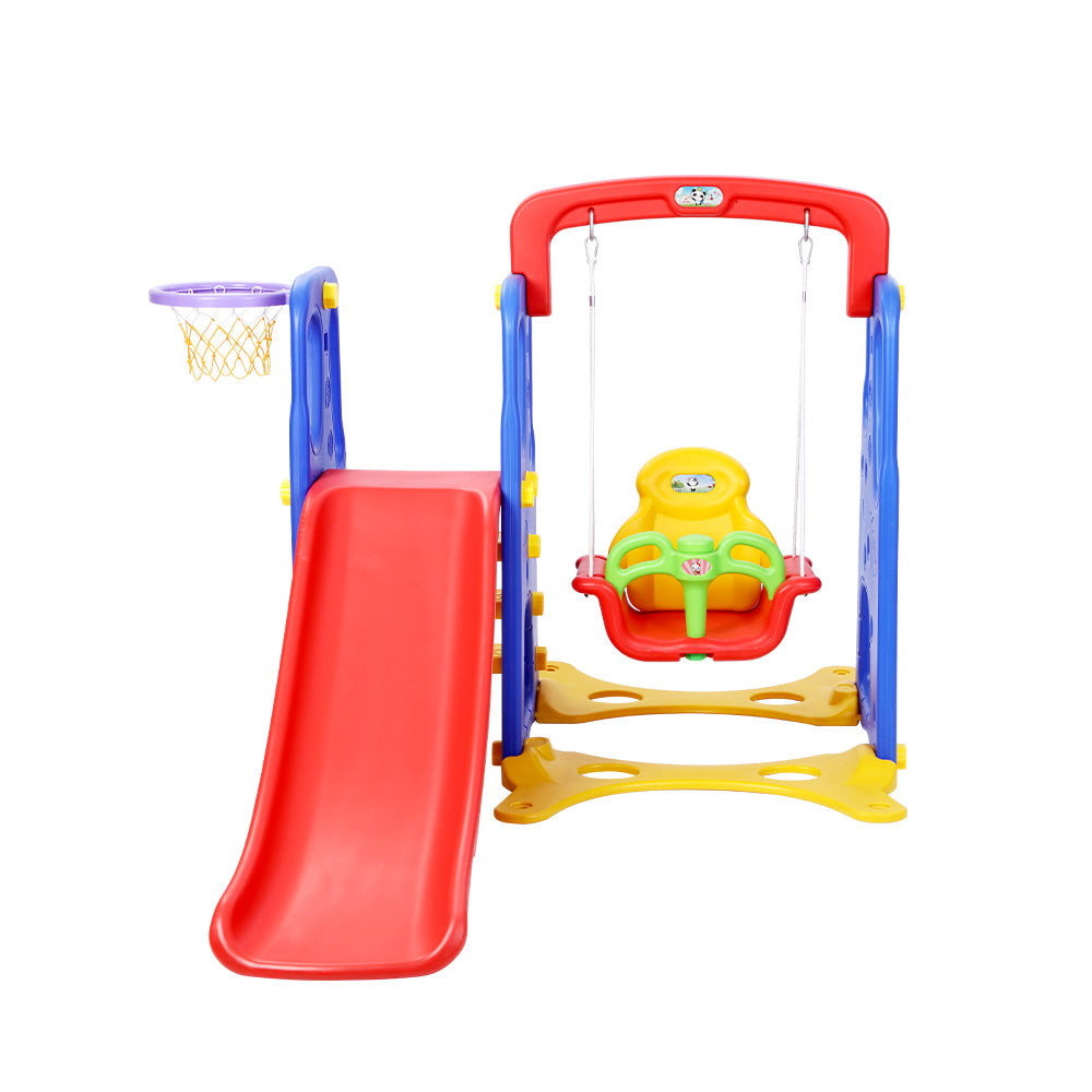 Keezi 3-in-1 Kids Play Centre – Slide, Swing & Hoop Fun!