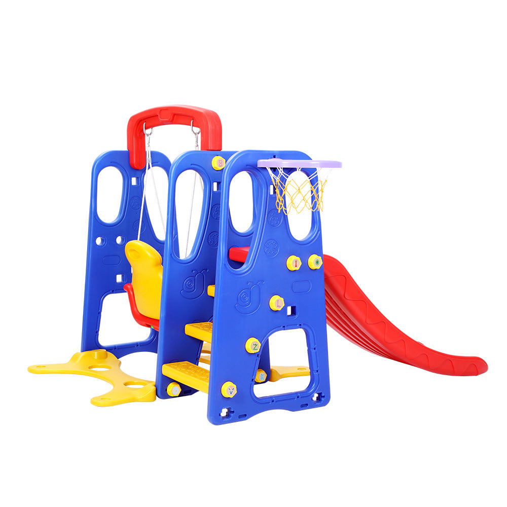Keezi 3-in-1 Kids Play Centre – Slide, Swing & Hoop Fun!