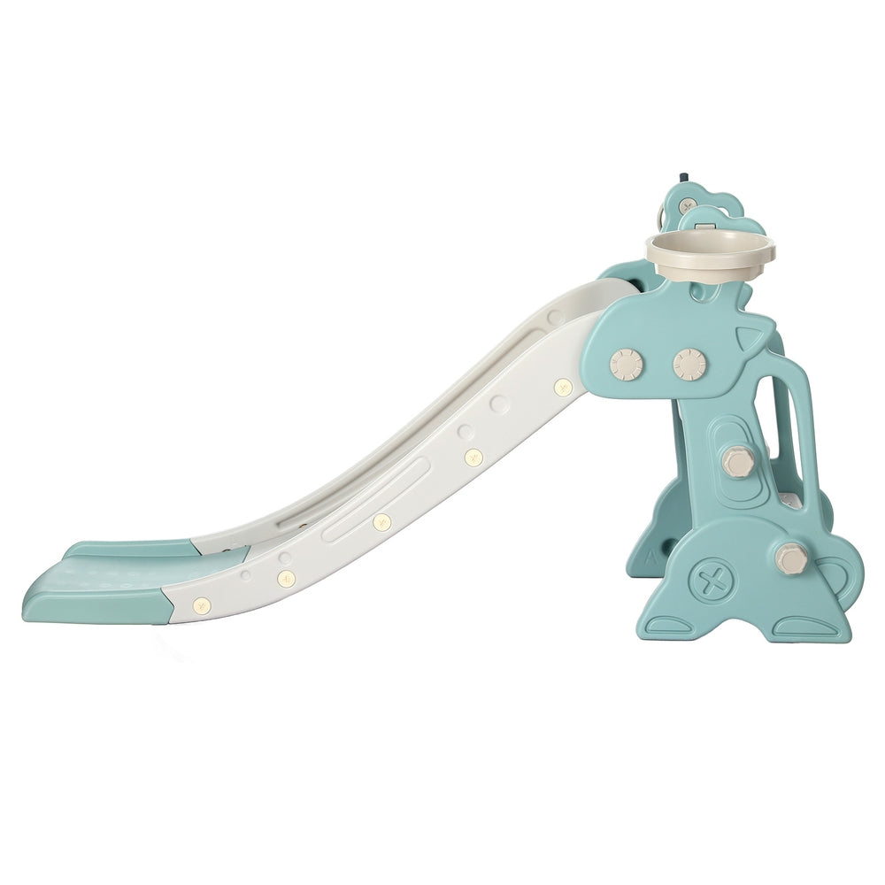 Keezi Kids 3-in-1 Slide & Basketball Play Set – Blue