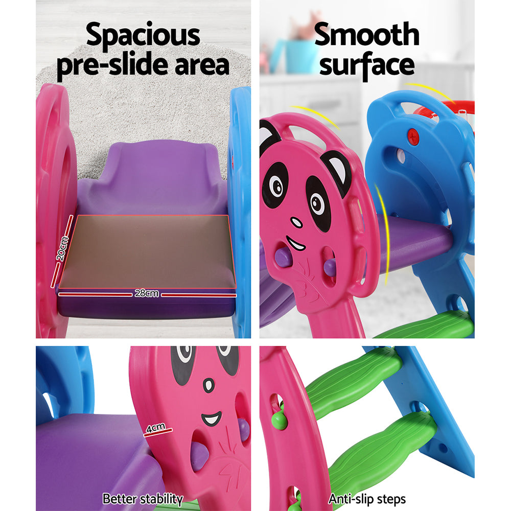 Keezi Kids Slide & Basketball Hoop Playset – 100cm (Blue)