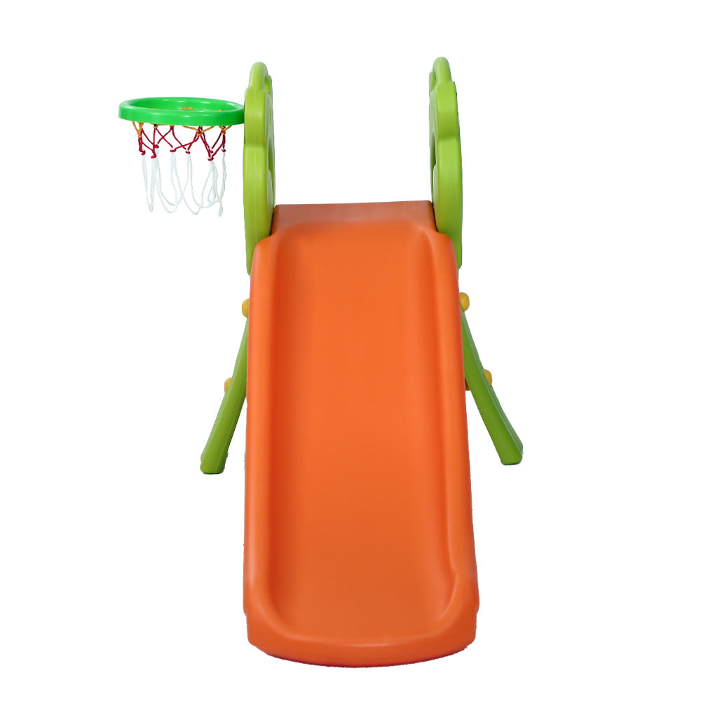Keezi Kids Slide & Basketball Hoop Play Set – Orange