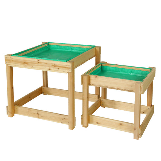 Keezi Kids Sandpit & Water Table – 101cm Wooden Outdoor Play Set