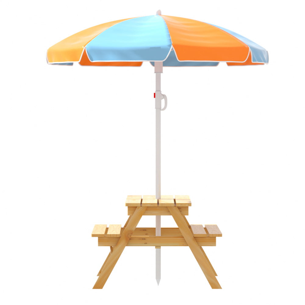 Keezi Kids Picnic Table & Bench Set with Umbrella