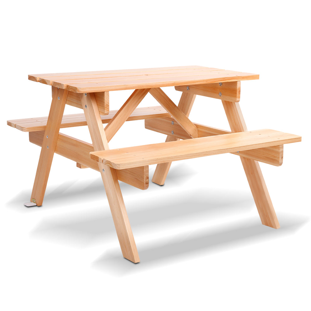 Keezi Kids Outdoor Picnic Table & Bench Set – Solid Fir Wood