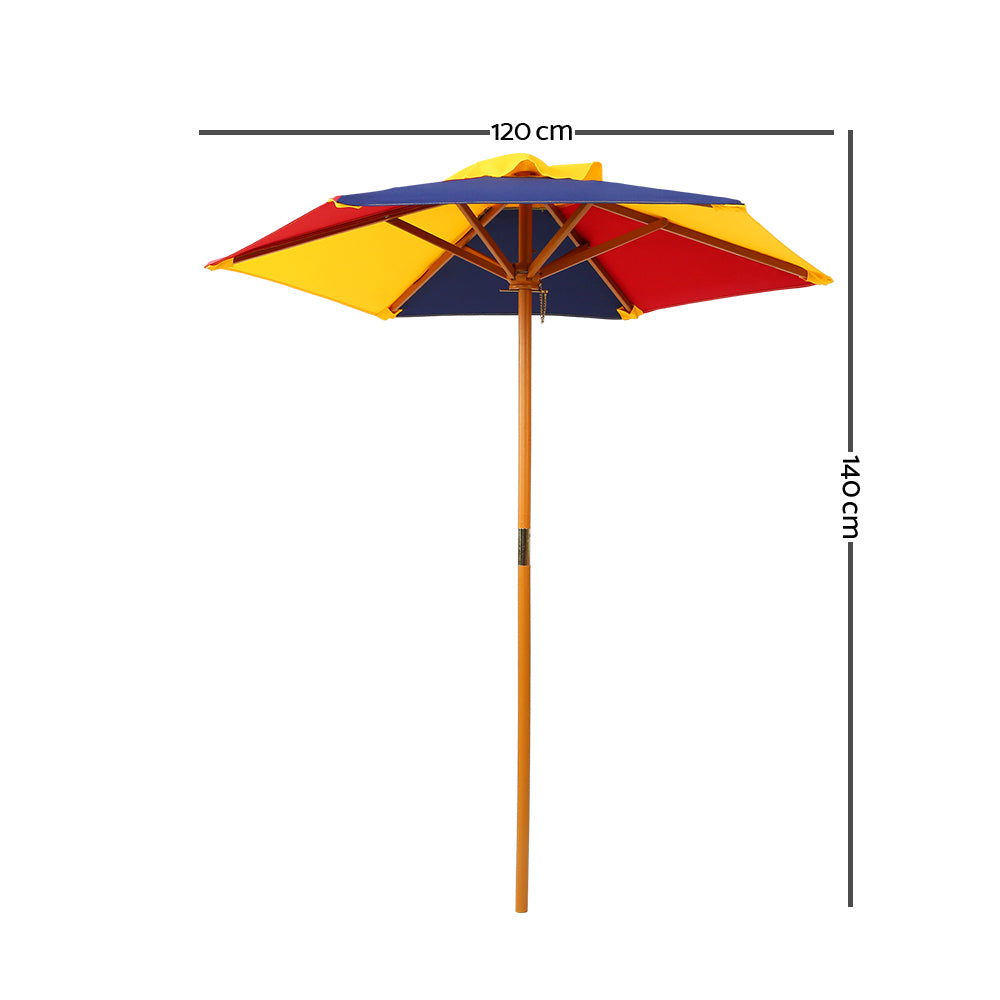 Keezi Kids Outdoor Picnic Table & Bench Set with Umbrella