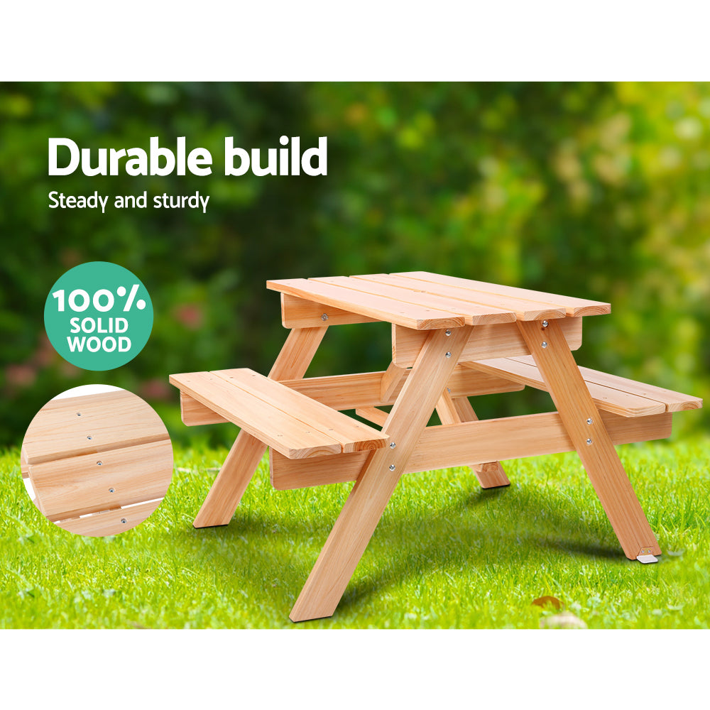 Keezi Kids Outdoor Picnic Table & Bench Set with Umbrella