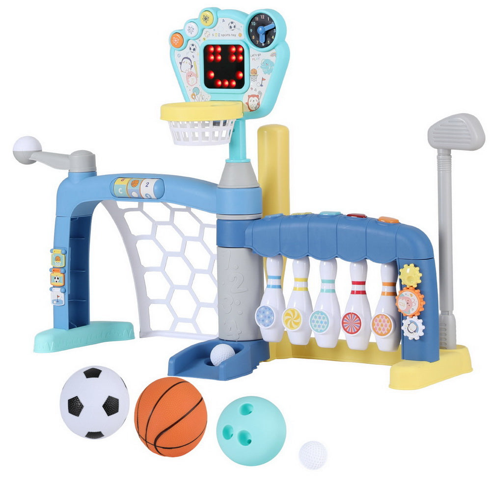 Keezi 5-in-1 Kids Basketball Hoop & Sports Activity Centre
