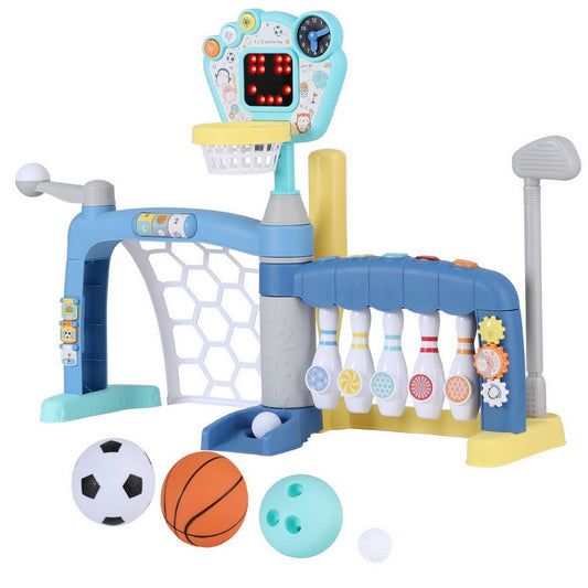 Keezi 5-in-1 Kids Basketball Hoop & Sports Activity Centre