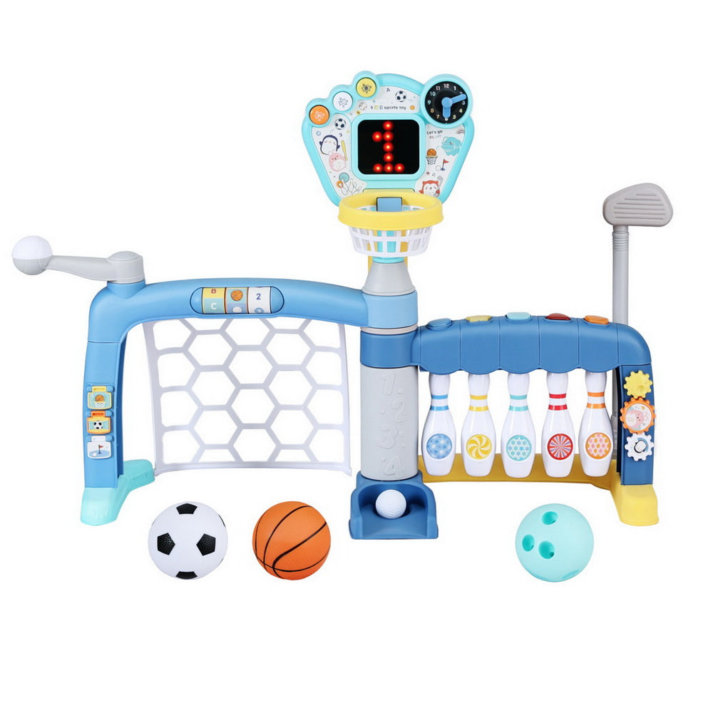 Keezi 5-in-1 Kids Basketball Hoop & Sports Activity Centre