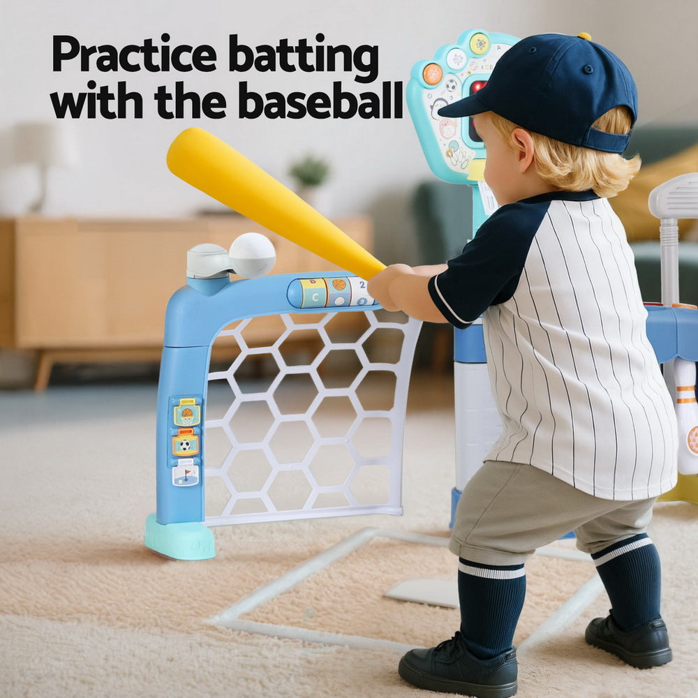 Keezi 5-in-1 Kids Basketball Hoop & Sports Activity Centre