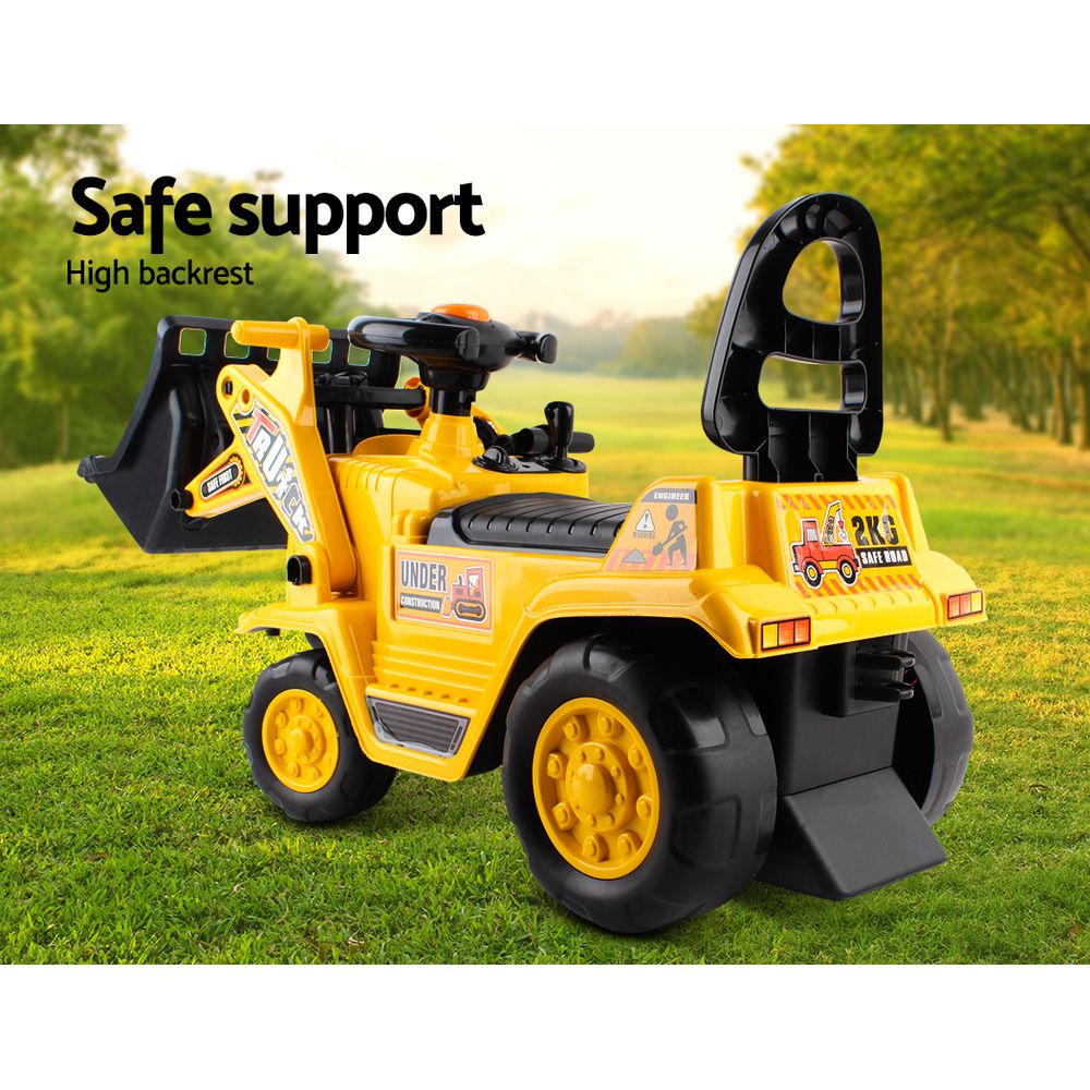 Kids Ride-On Bulldozer with Safety Helmet