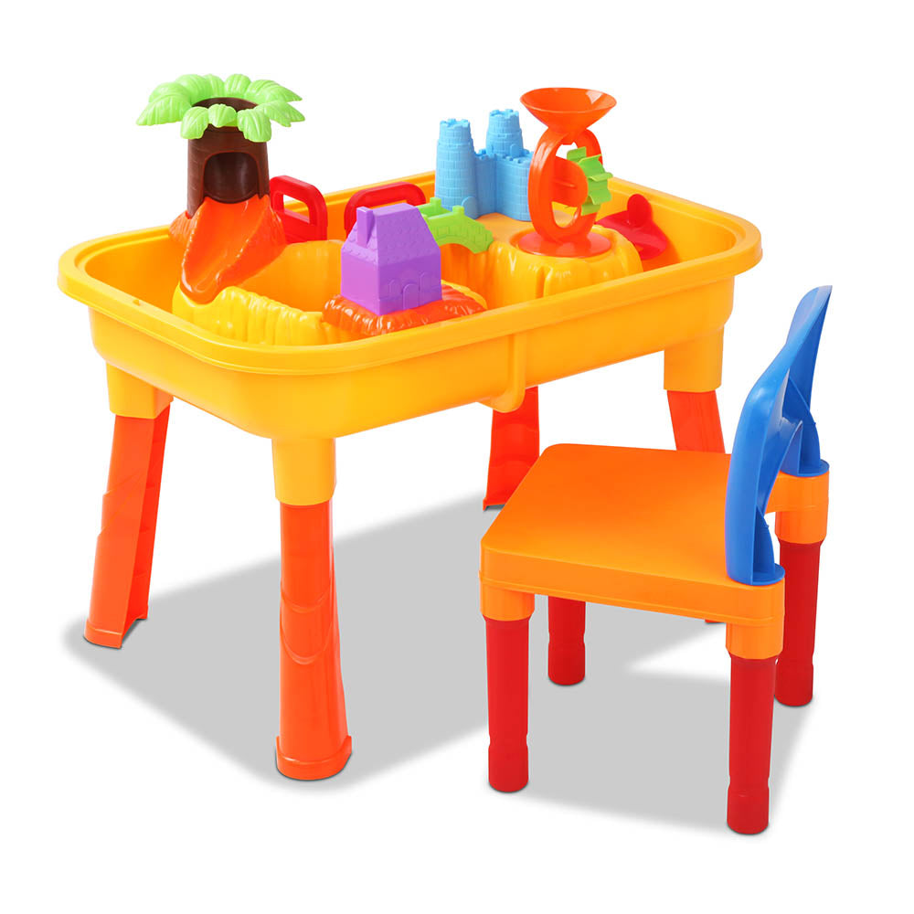 Kids Sand & Water Table Play Set with Chair – 2-in-1