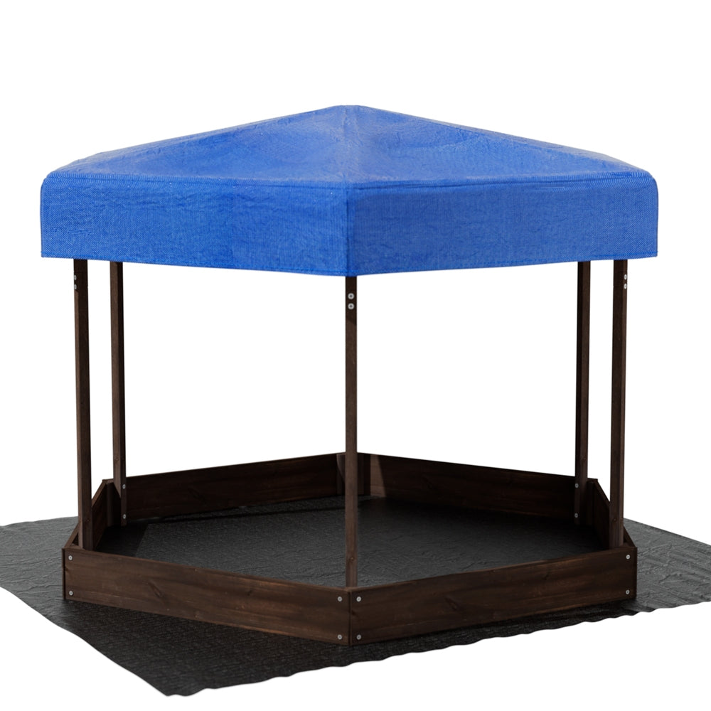 Keezi Kids Wooden Canopy Sandpit with UV Cover – 182cm
