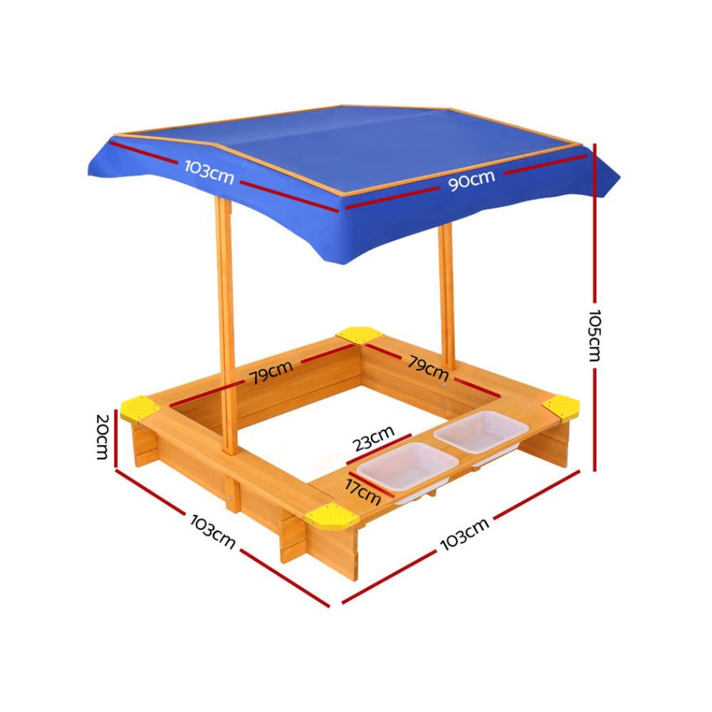 Keezi Outdoor Canopy Sand Pit – Shade, Sand & Water Play
