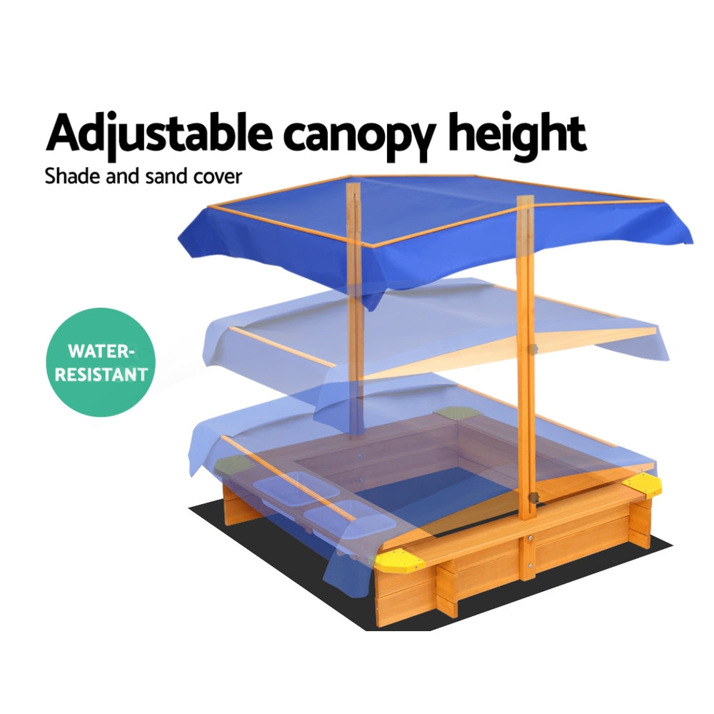 Keezi Outdoor Canopy Sand Pit – Shade, Sand & Water Play
