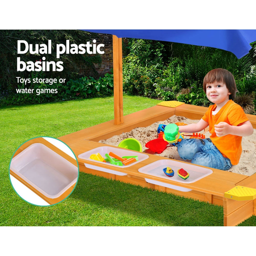 Keezi Outdoor Canopy Sand Pit – Shade, Sand & Water Play