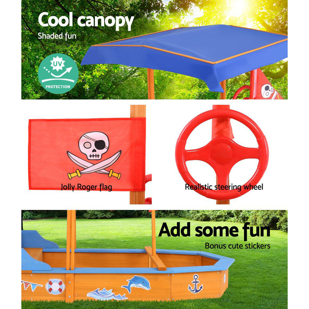 Keezi Boat-Shaped Canopy Sand Pit