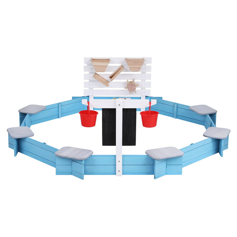 Keezi Kid Sandpit with Funnel, Buckets & Drawing Board