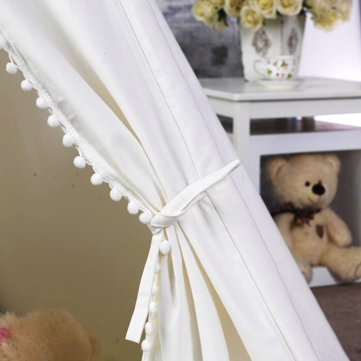 5 Poles Giant Kids Teepee Tent – Natural Canvas