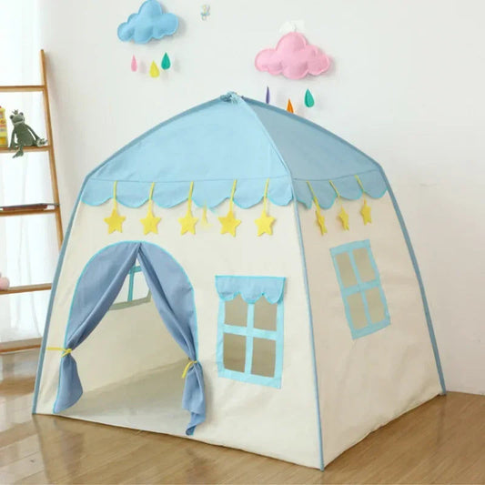 130cm Portable Kids Castle Tent – Large Blue