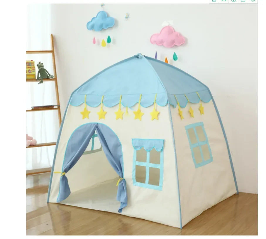 130cm Portable Kids Castle Tent – Large Blue