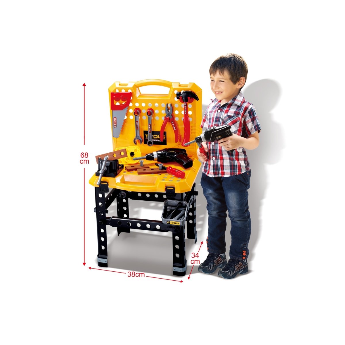 Toy Power Workbench – 100pc Kids Tool Bench with Electric Drill