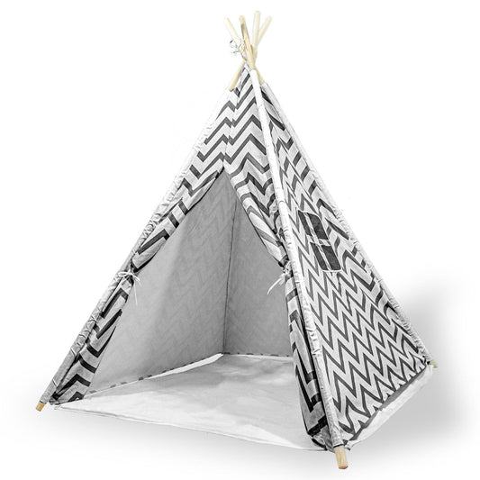 Kids Teepee Play Tent with Floor Mat – Black