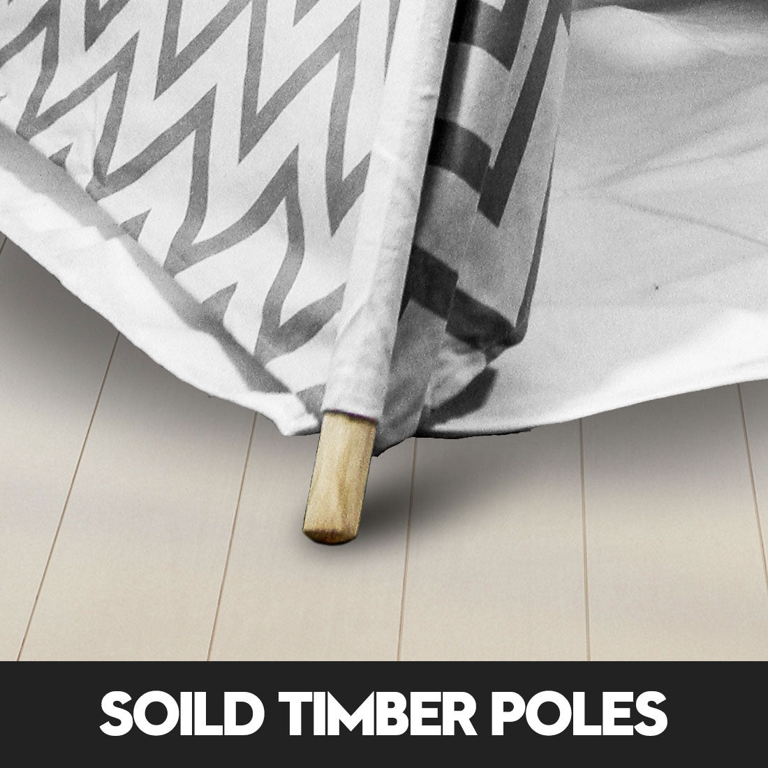 Kids Teepee Play Tent with Floor Mat – Black