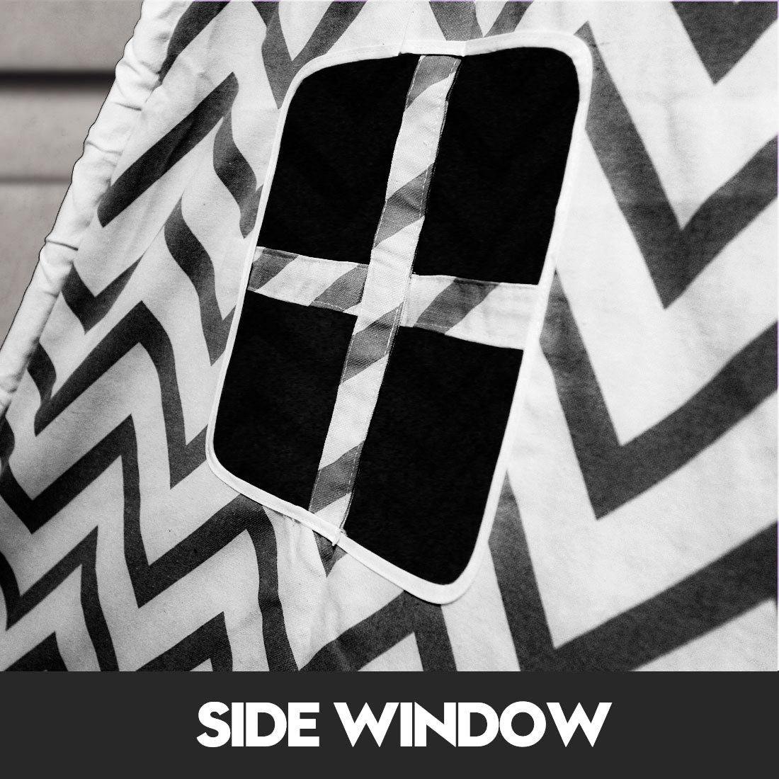 Kids Teepee Play Tent with Floor Mat – Black