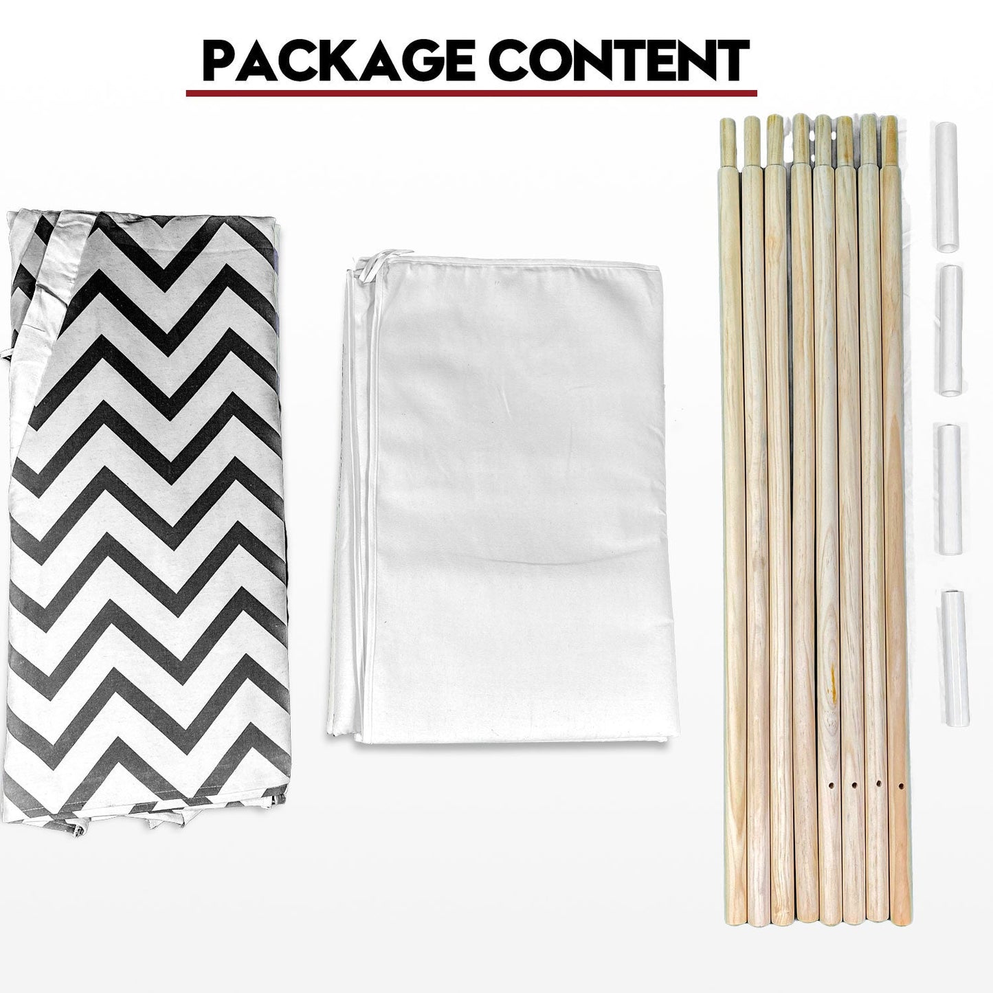 Kids Teepee Play Tent with Floor Mat – Black