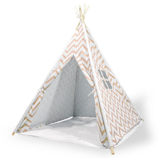 Kids Teepee Play Tent with Floor Mat – Orange