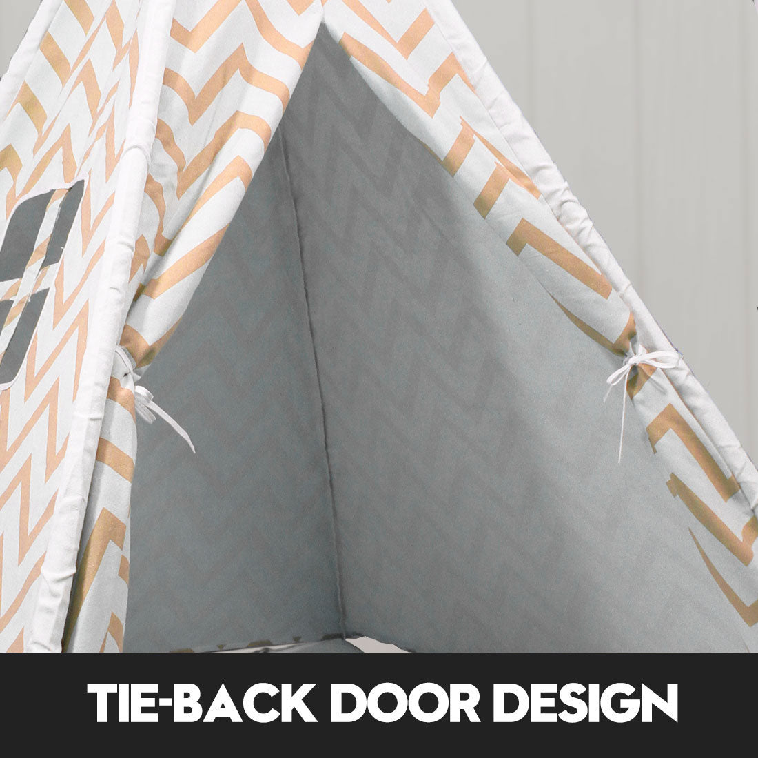 Kids Teepee Play Tent with Floor Mat – Orange