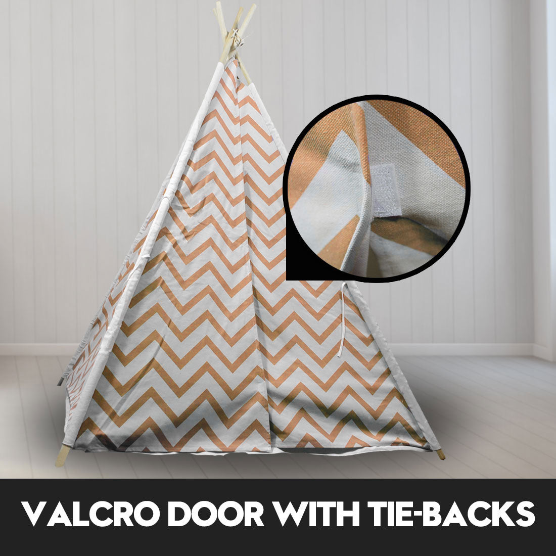 Kids Teepee Play Tent with Floor Mat – Orange
