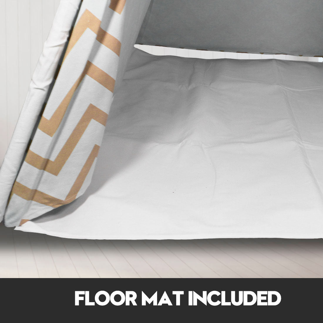 Kids Teepee Play Tent with Floor Mat – Orange