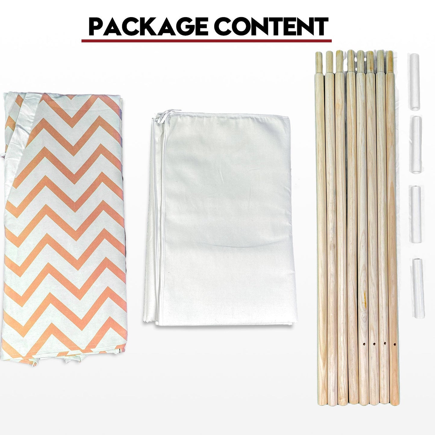 Kids Teepee Play Tent with Floor Mat – Orange