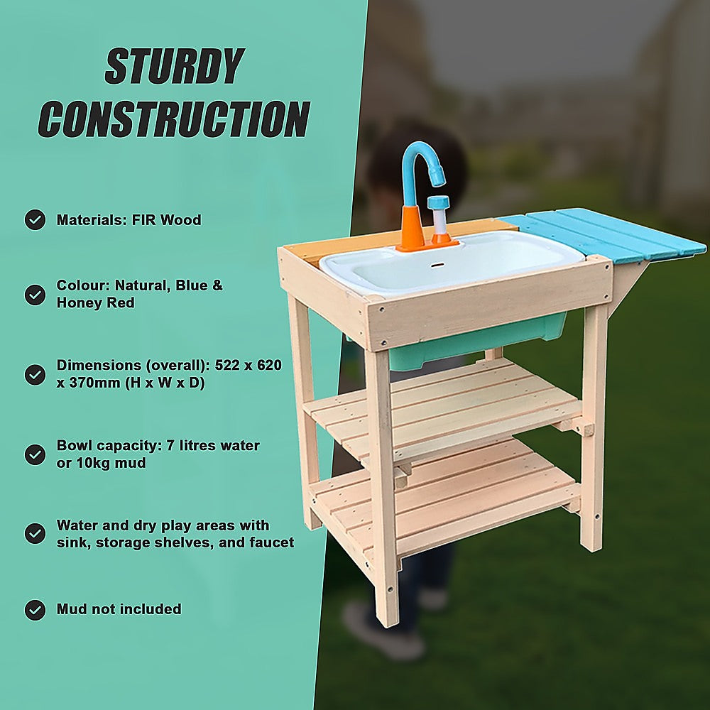 Randy Travis Wooden Mud Kitchen – Compact Outdoor Fun