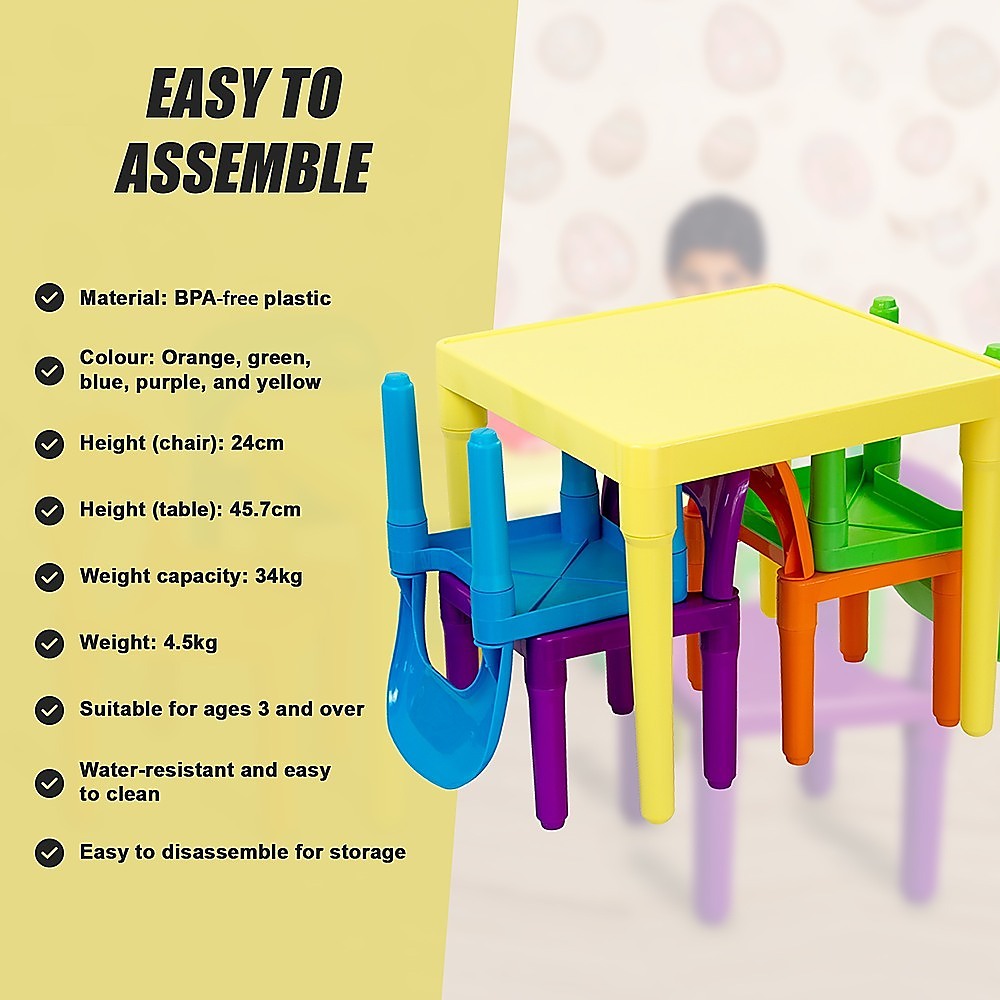 Randy Travis Kids Table & Chairs Set – Colourful, Sturdy & Fun