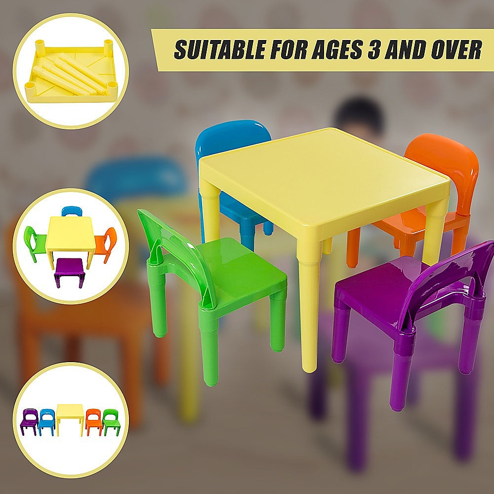 Randy Travis Kids Table & Chairs Set – Colourful, Sturdy & Fun
