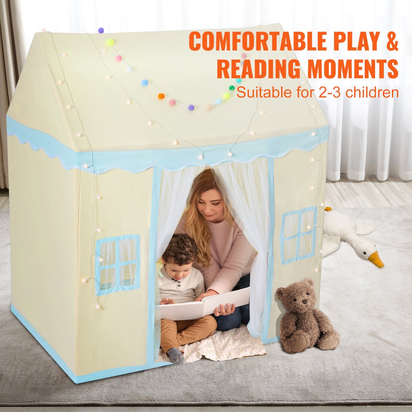 Keezi Kids Play Tent with Mat & Light