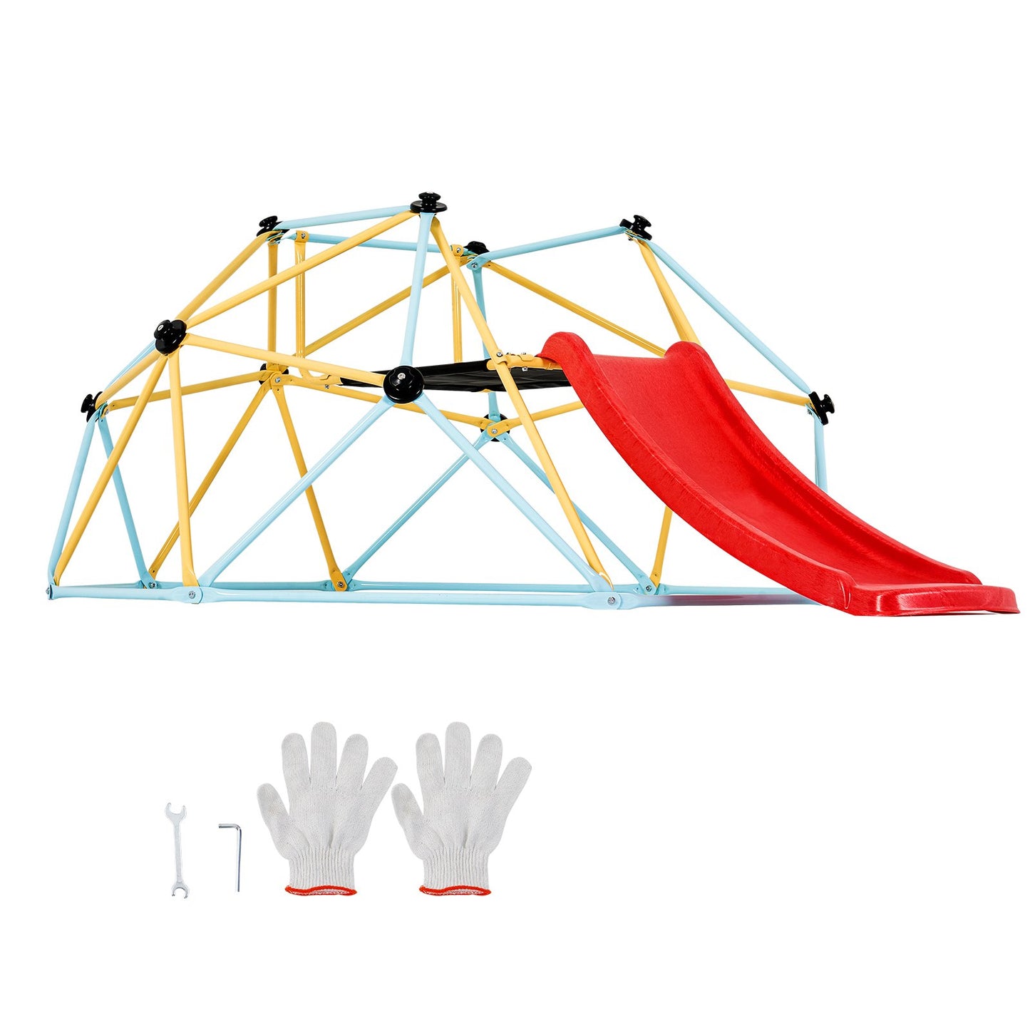 Kids Geometric Climbing Dome with Slide – 8FT Adventure Playground