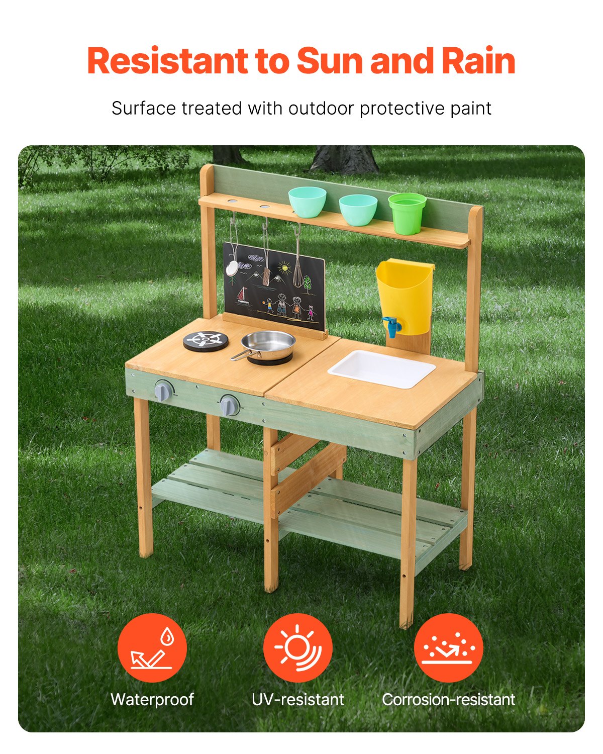 Outdoor Wooden Mud Kitchen with Accessories